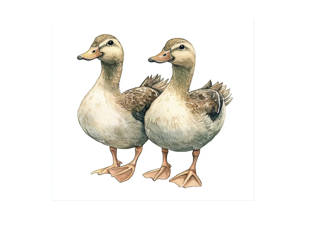 Cute Duckling Pair Clipart Bundle