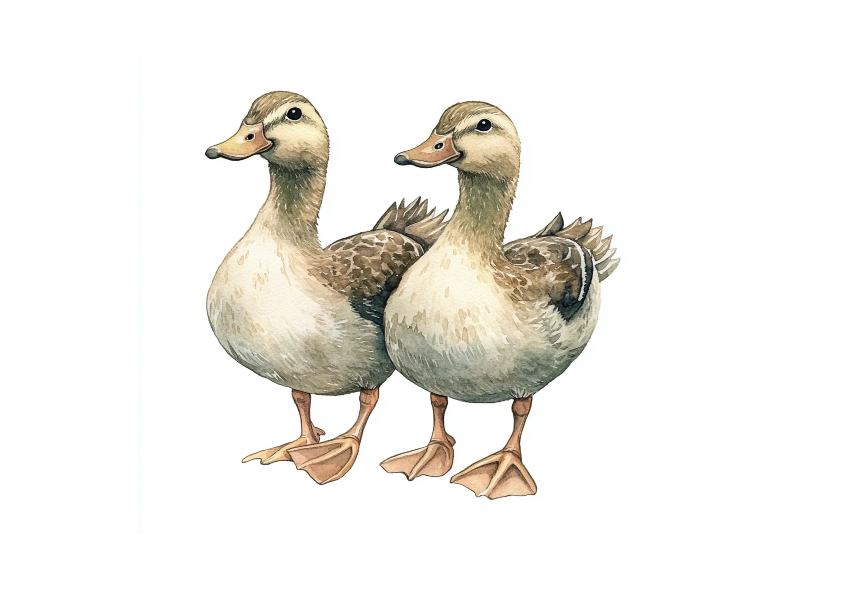 Cute Duckling Pair Clipart Bundle