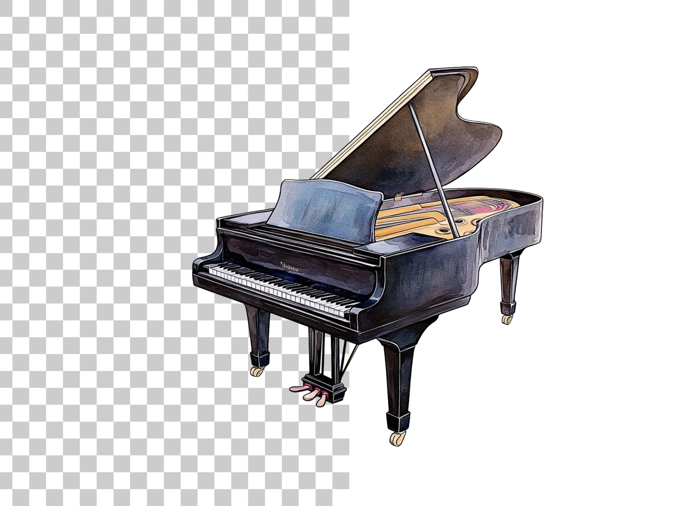 Elegant Grand Piano Clipart Bundle