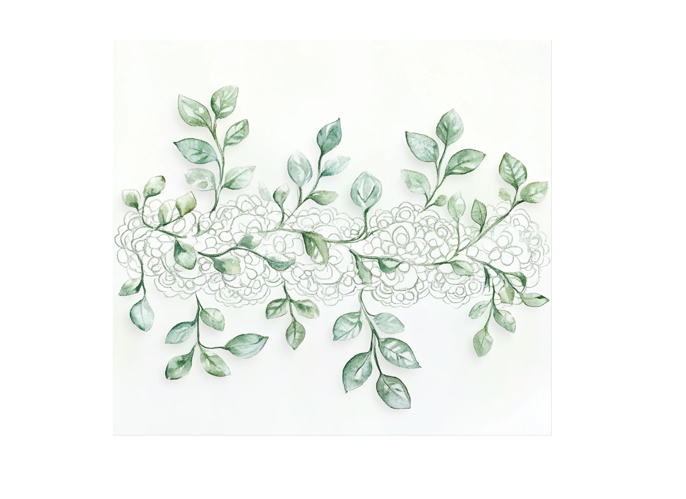 Green Leafy Vines and Floral Clipart Bundle