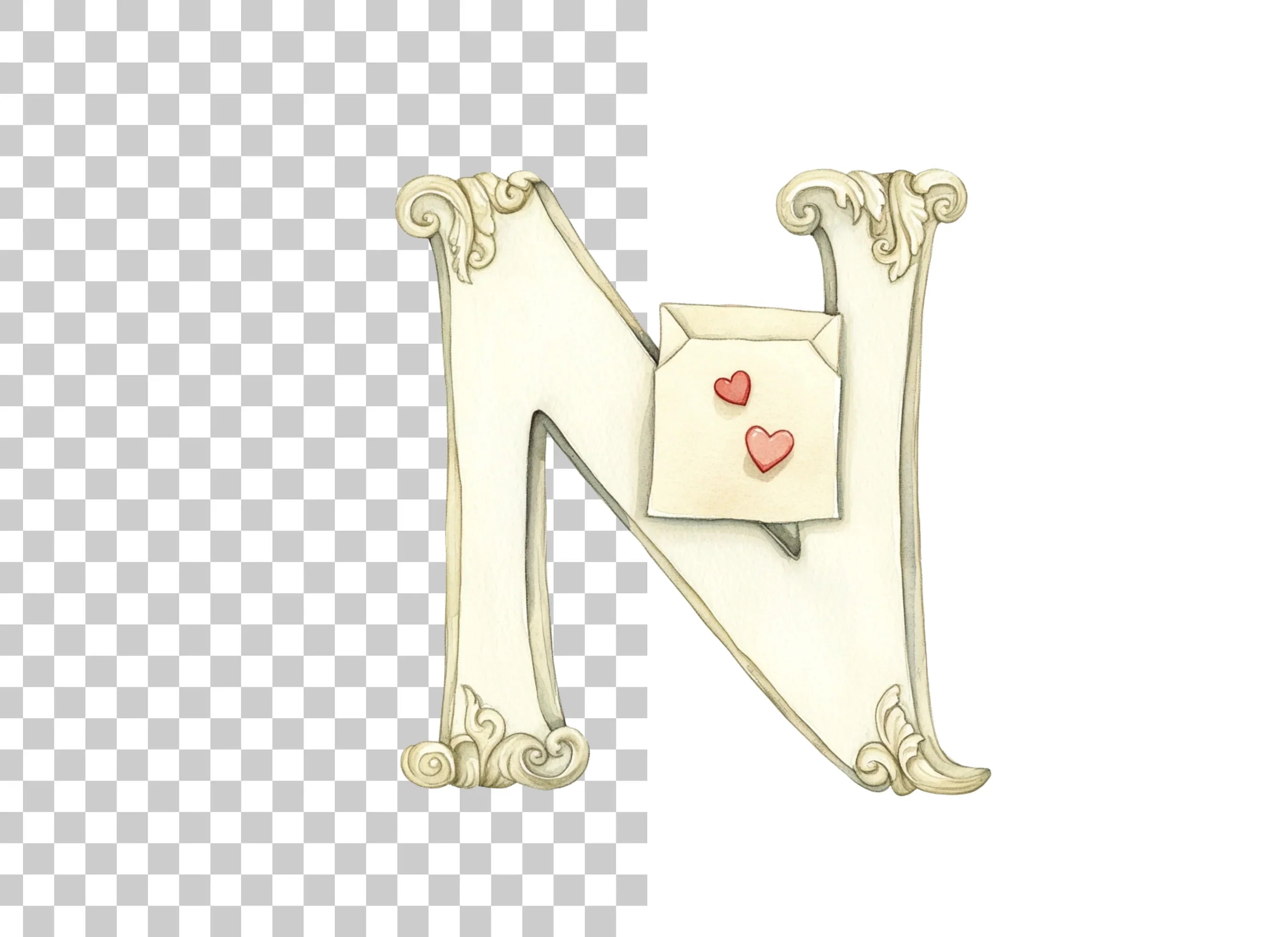 Elegant Love Letters Clipart Bundle
