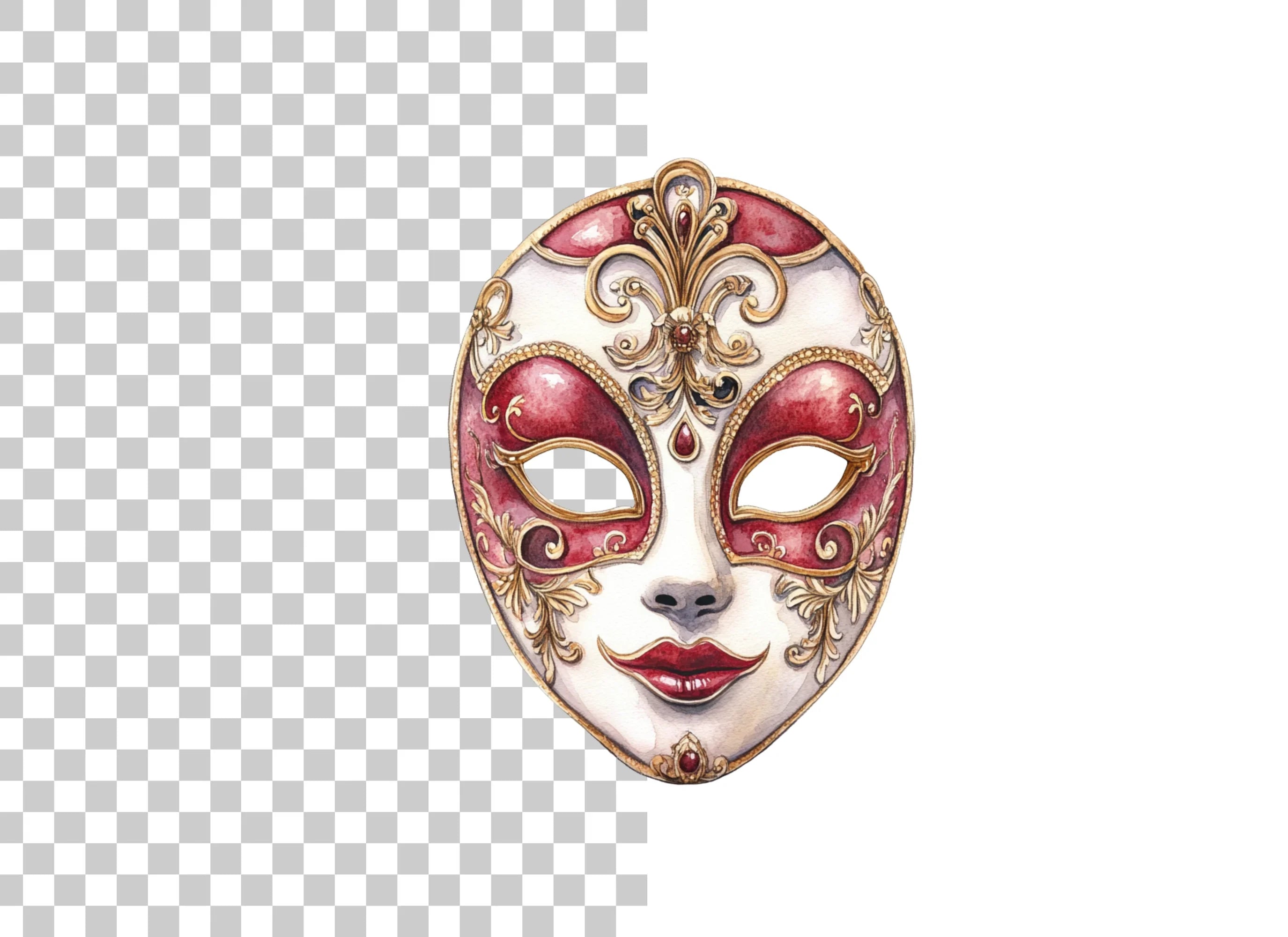 Elegant Venetian Mask Clipart Bundle