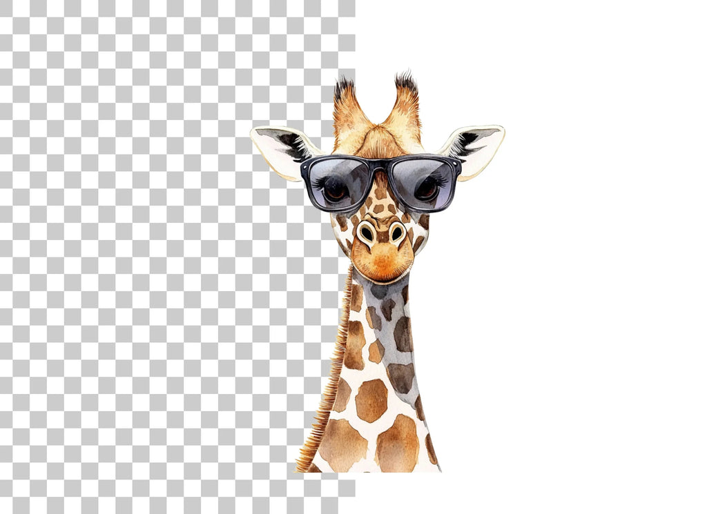 Cool Giraffes with Sunglasses Clipart Bundle