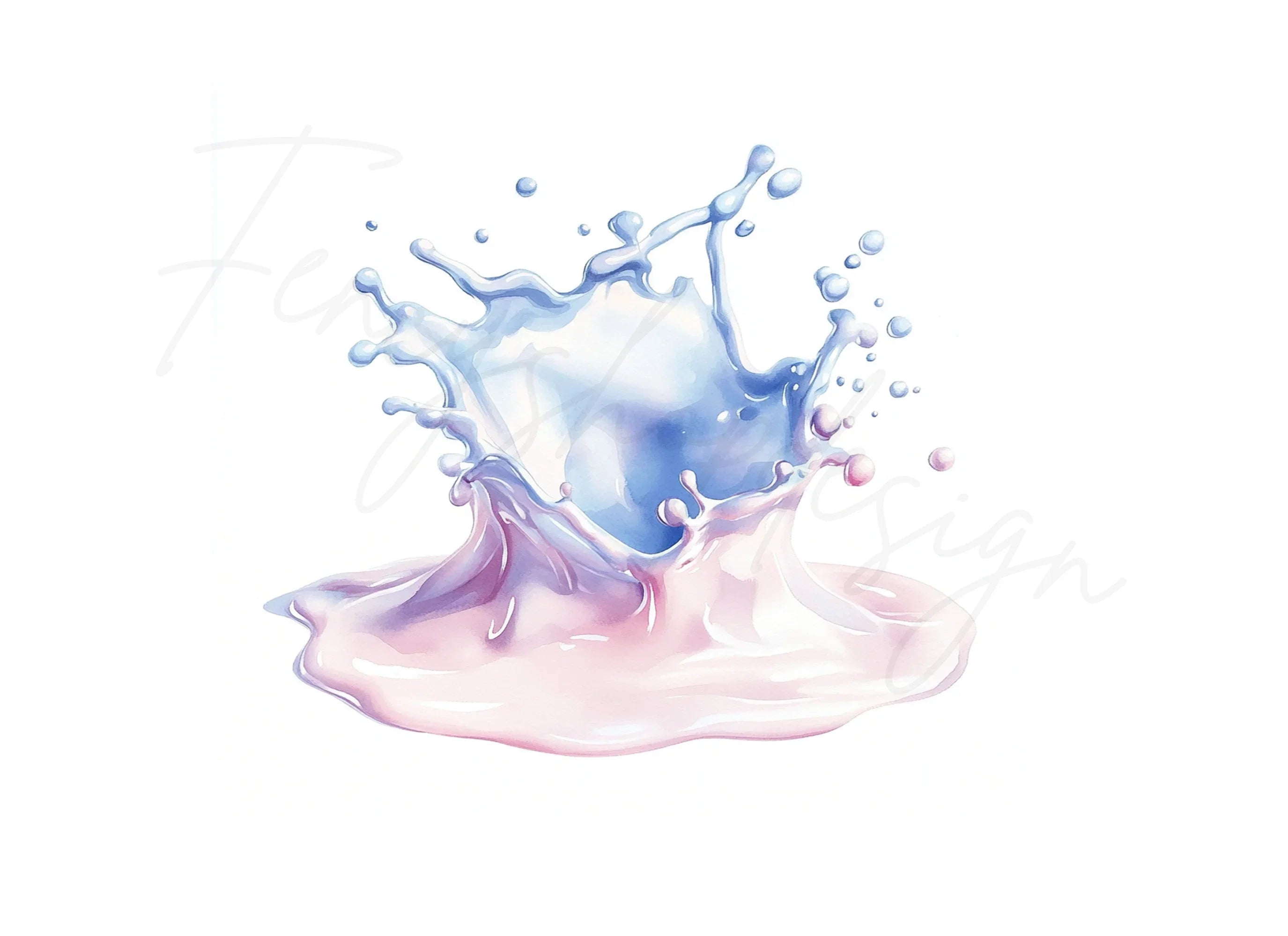 Colorful Milk Splash Clipart Bundle