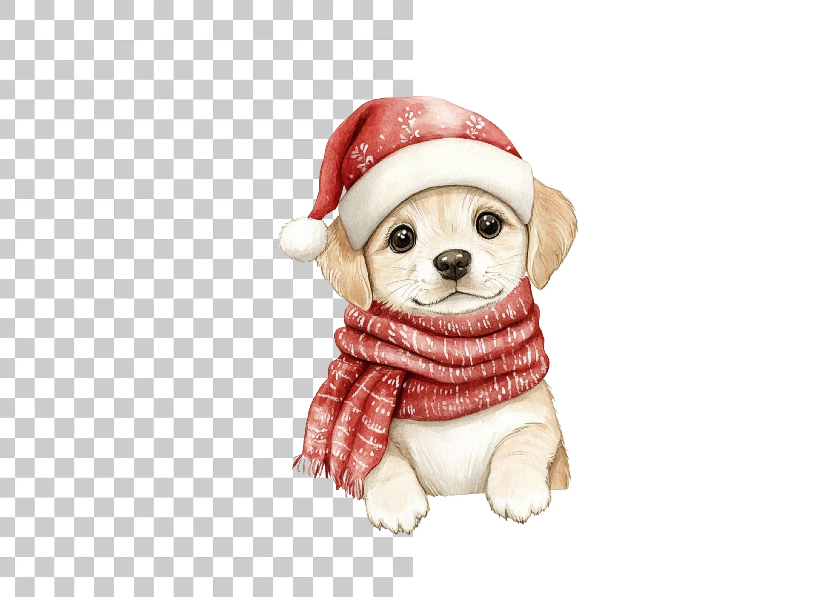 Cute Christmas Puppies Clipart Bundle