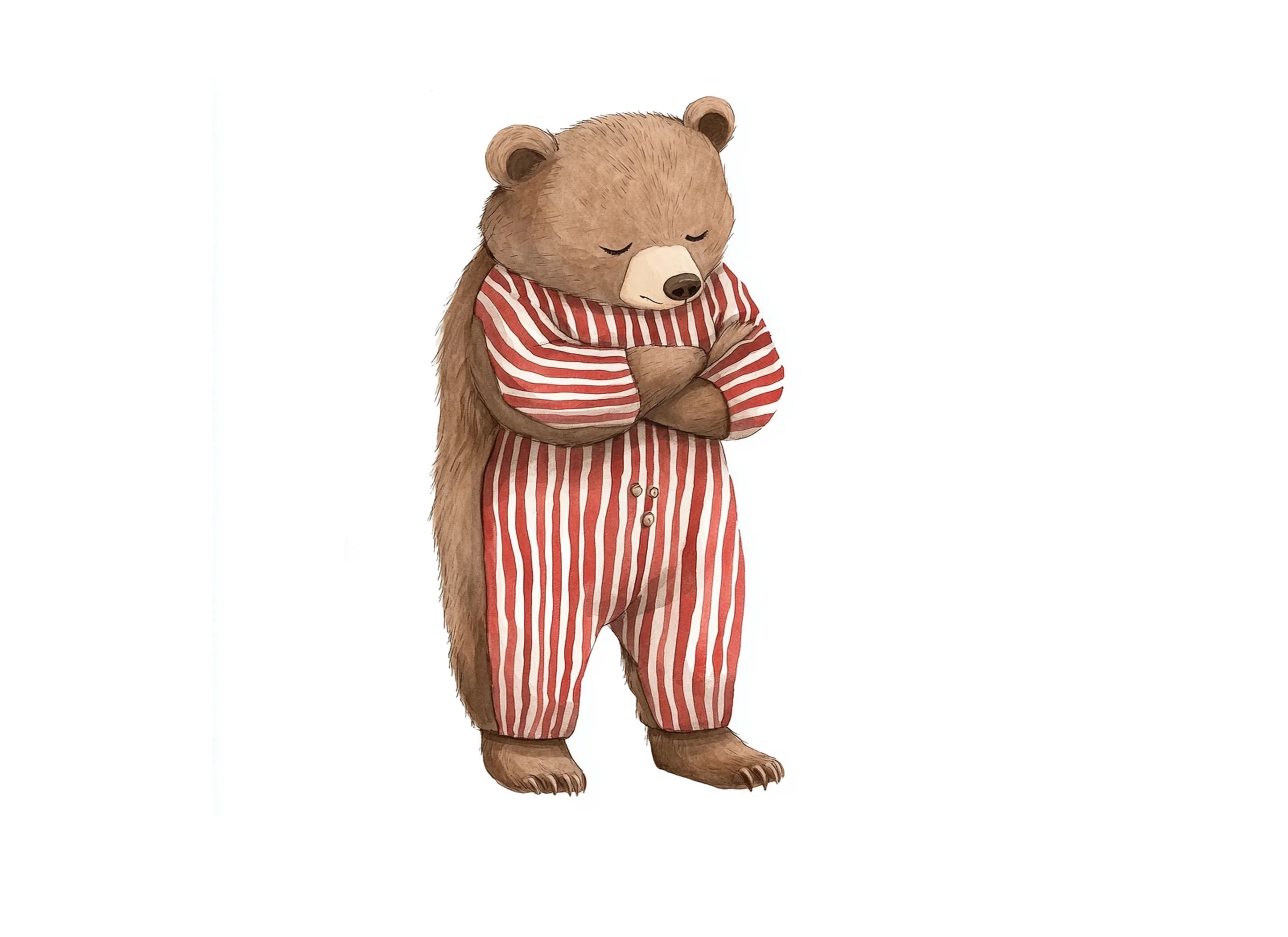 Tired Bear Kids Clipart Bundle