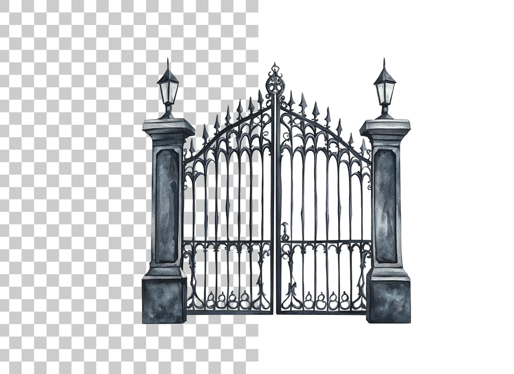 Ornate Gothic Gates Clipart Bundle