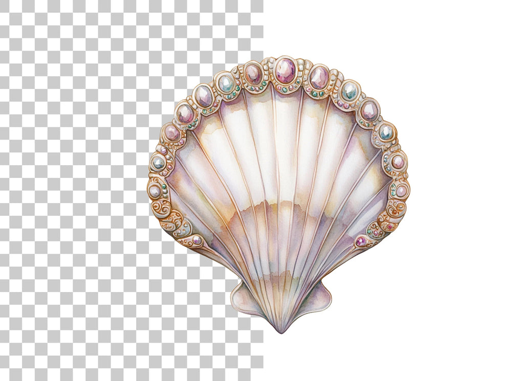 Elegant Seashell Jewels Clipart Bundle