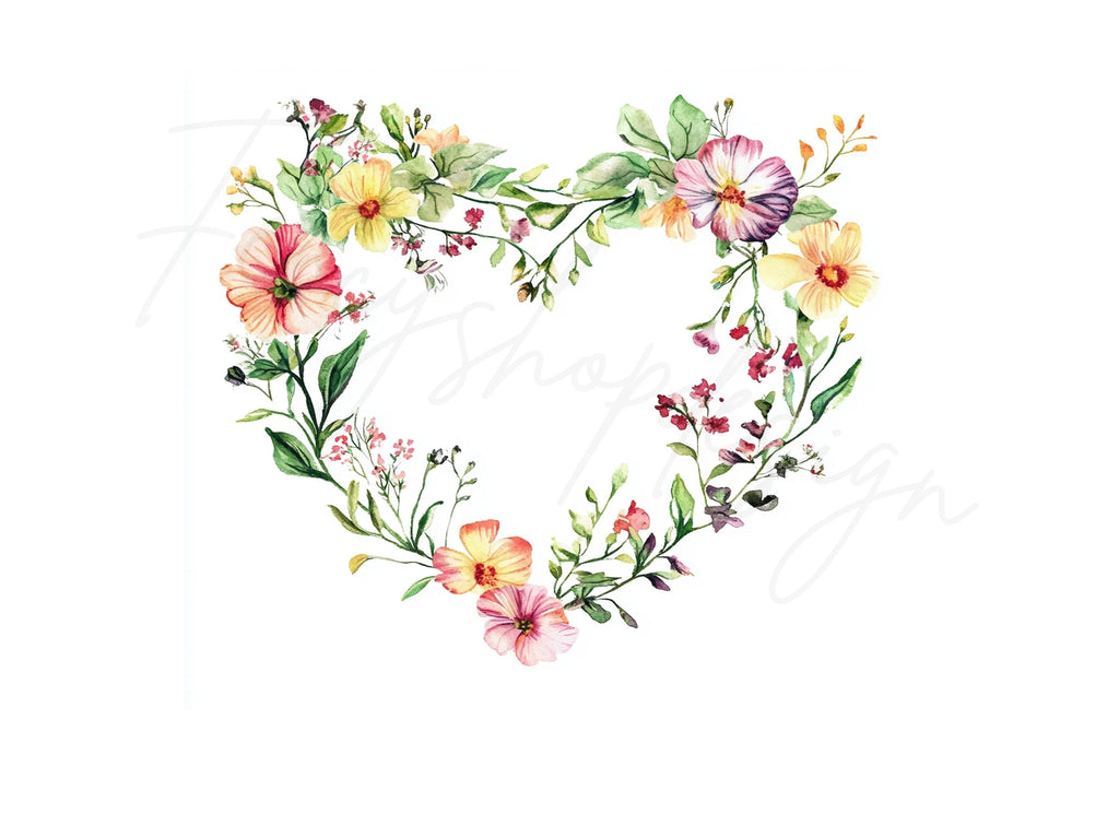 Floral Heart Clipart Bundle