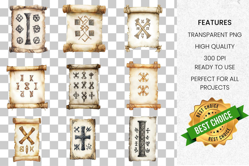 Ancient Mystical Symbols Clipart Bundle