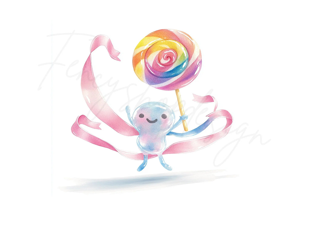 Whimsical Lollipop Characters Clipart Bundle