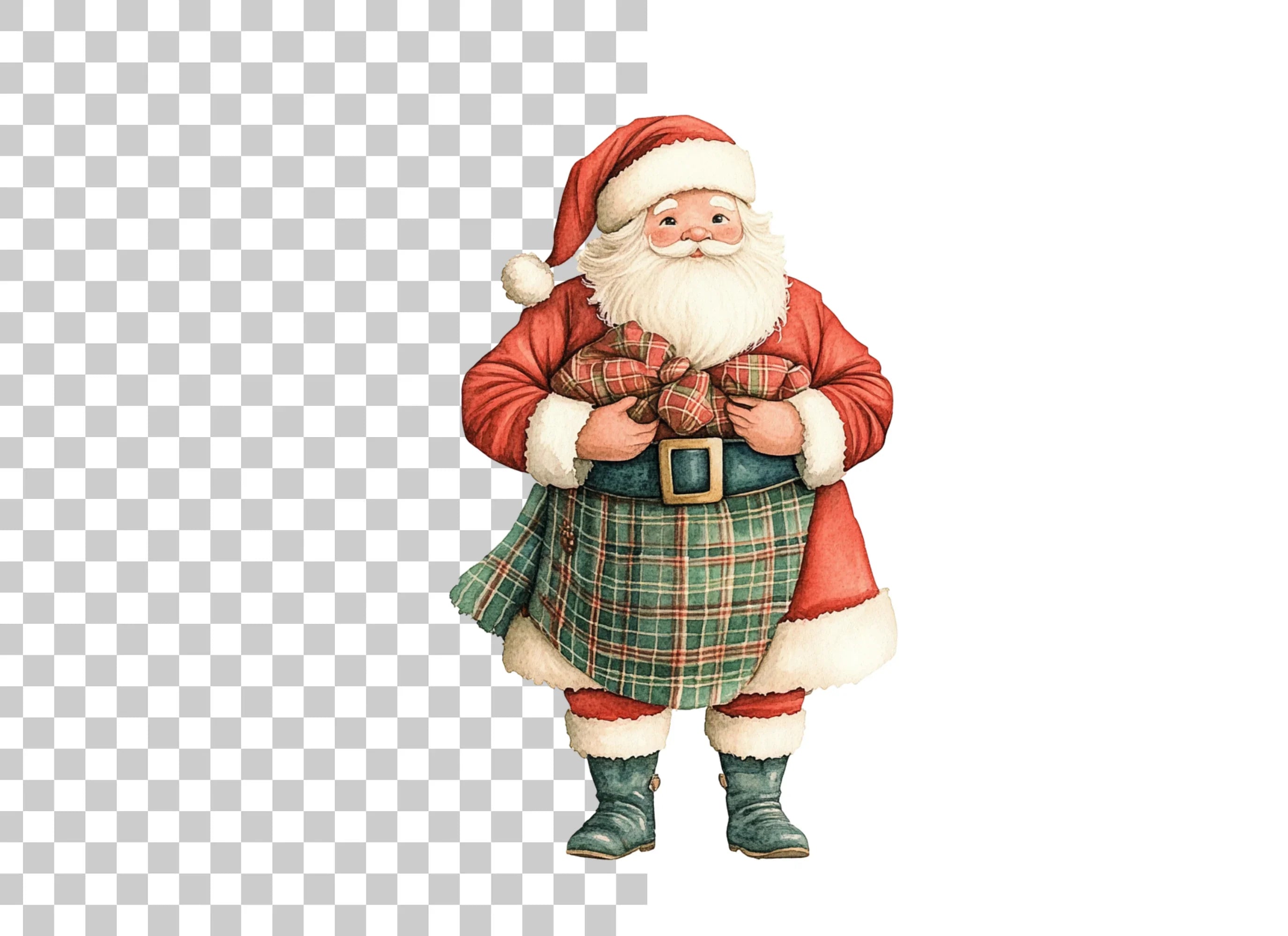 Scottish Santa Claus Clipart Bundle