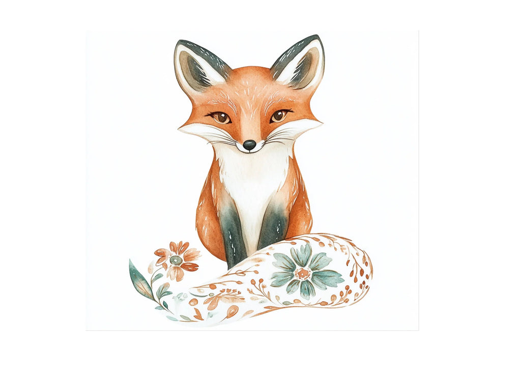 Elegant Floral Fox Clipart Bundle