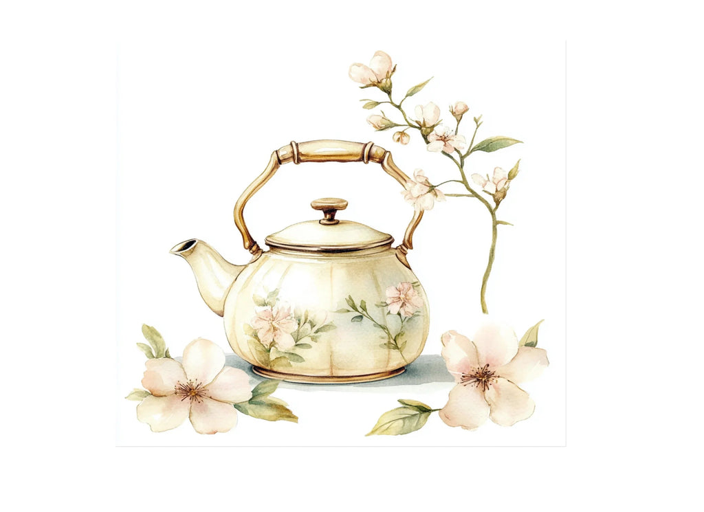 Vintage Floral Teapot Clipart Bundle