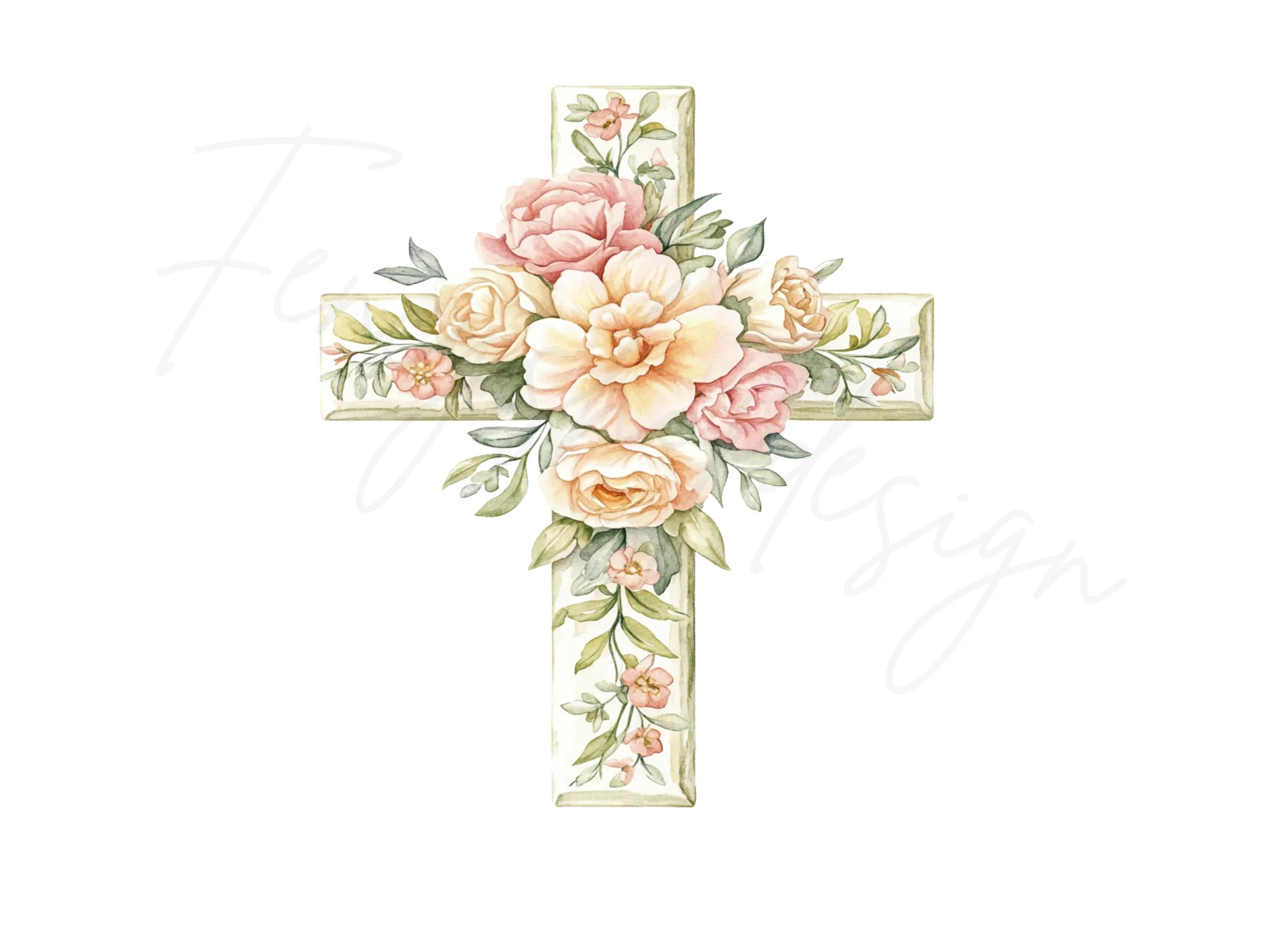 Floral Crosses Clipart Bundle
