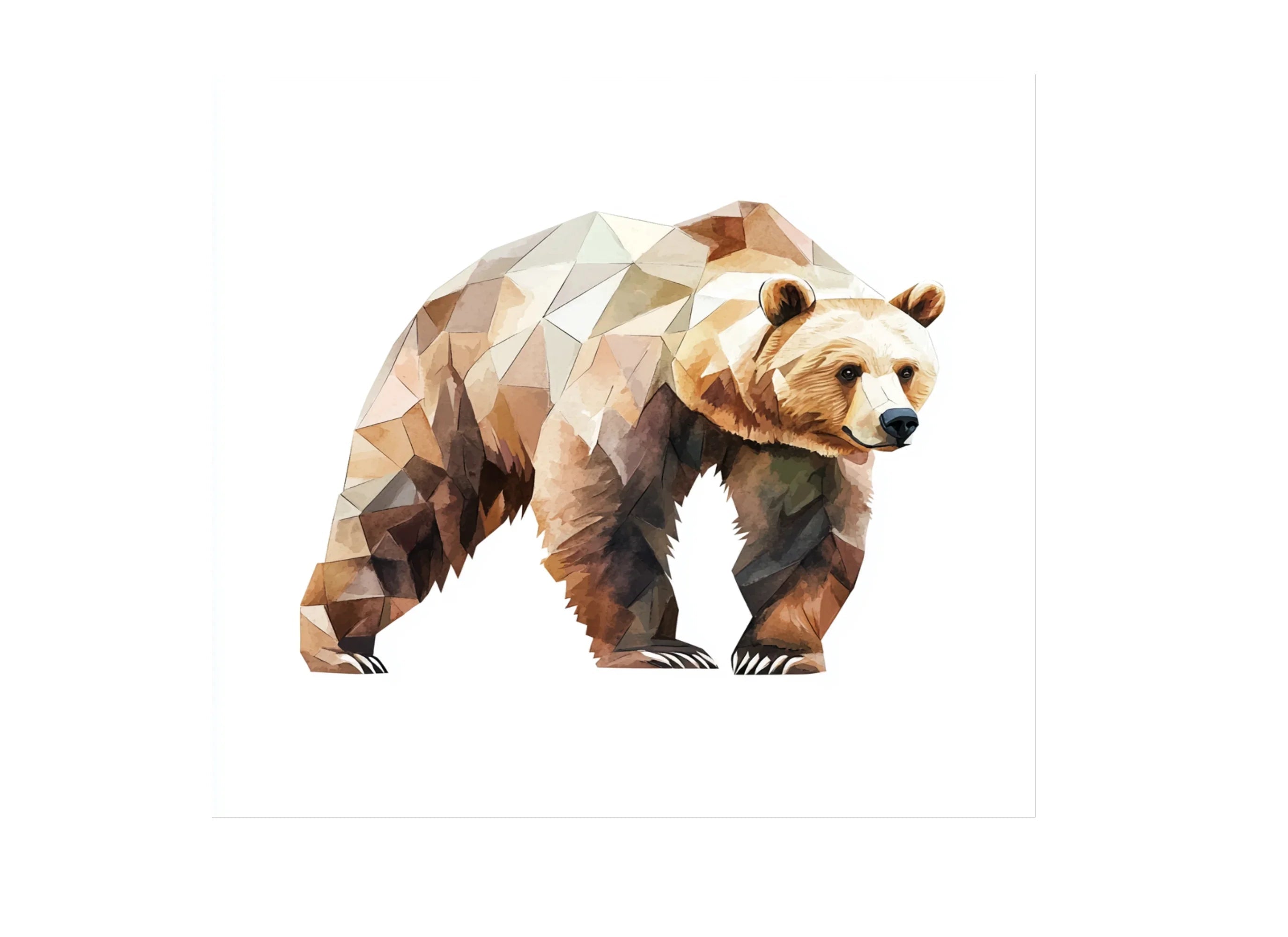 Brown Geometric Bear Duo Clipart Bundle