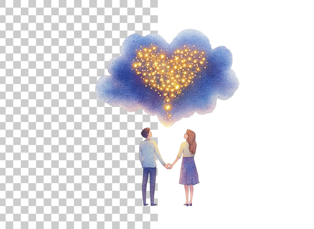 Dreamy Love Heart Couple Clipart Bundle