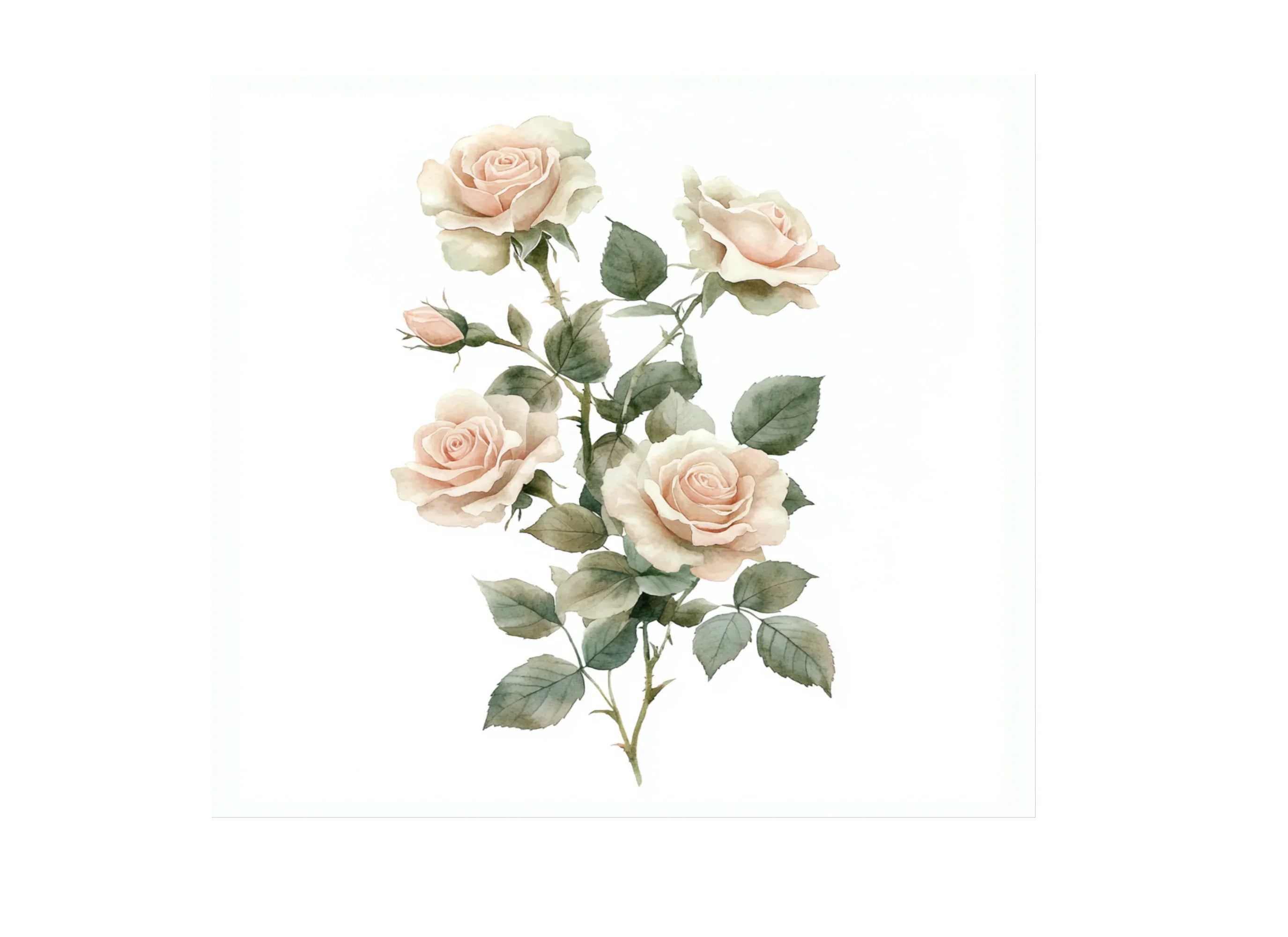 Elegant White Rose Clipart Bundle