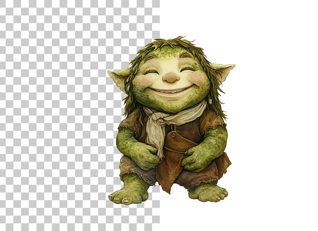 Happy Green Troll Clipart Bundle
