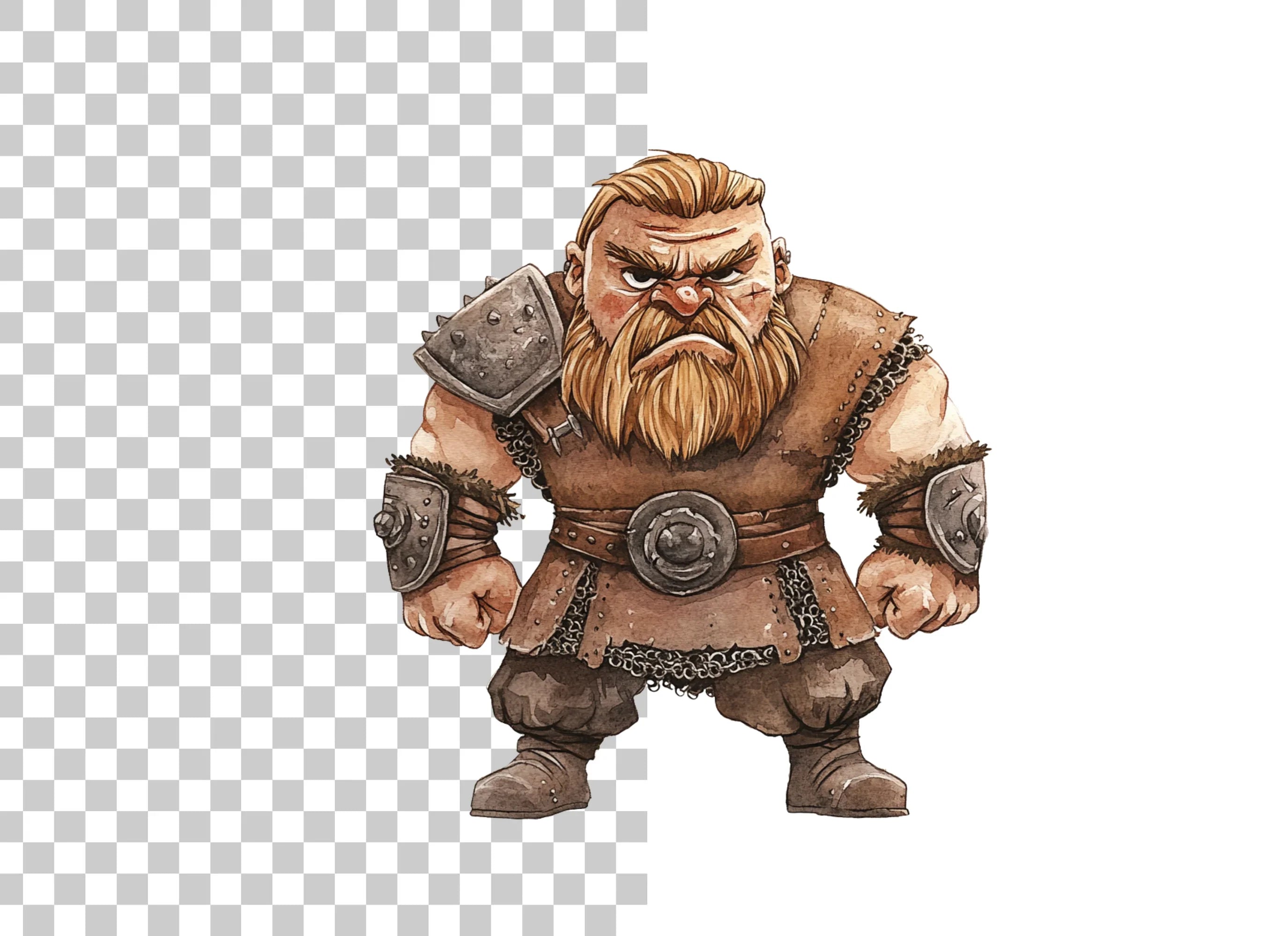 Dwarf Warrior Fantasy Characters Clipart Bundle