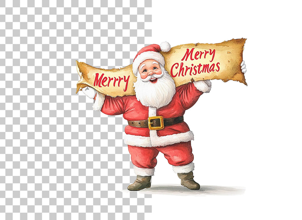 Merry Christmas Santa Claus Clipart Bundle