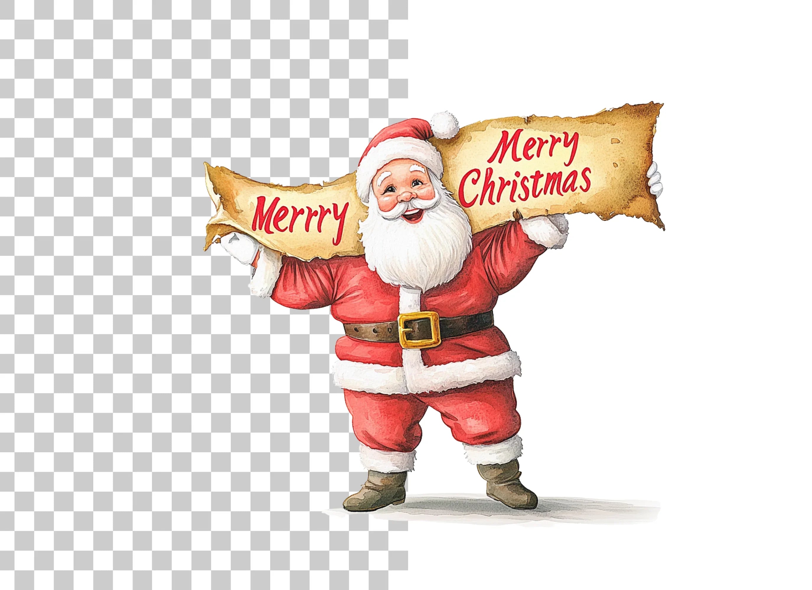 Merry Christmas Santa Claus Clipart Bundle