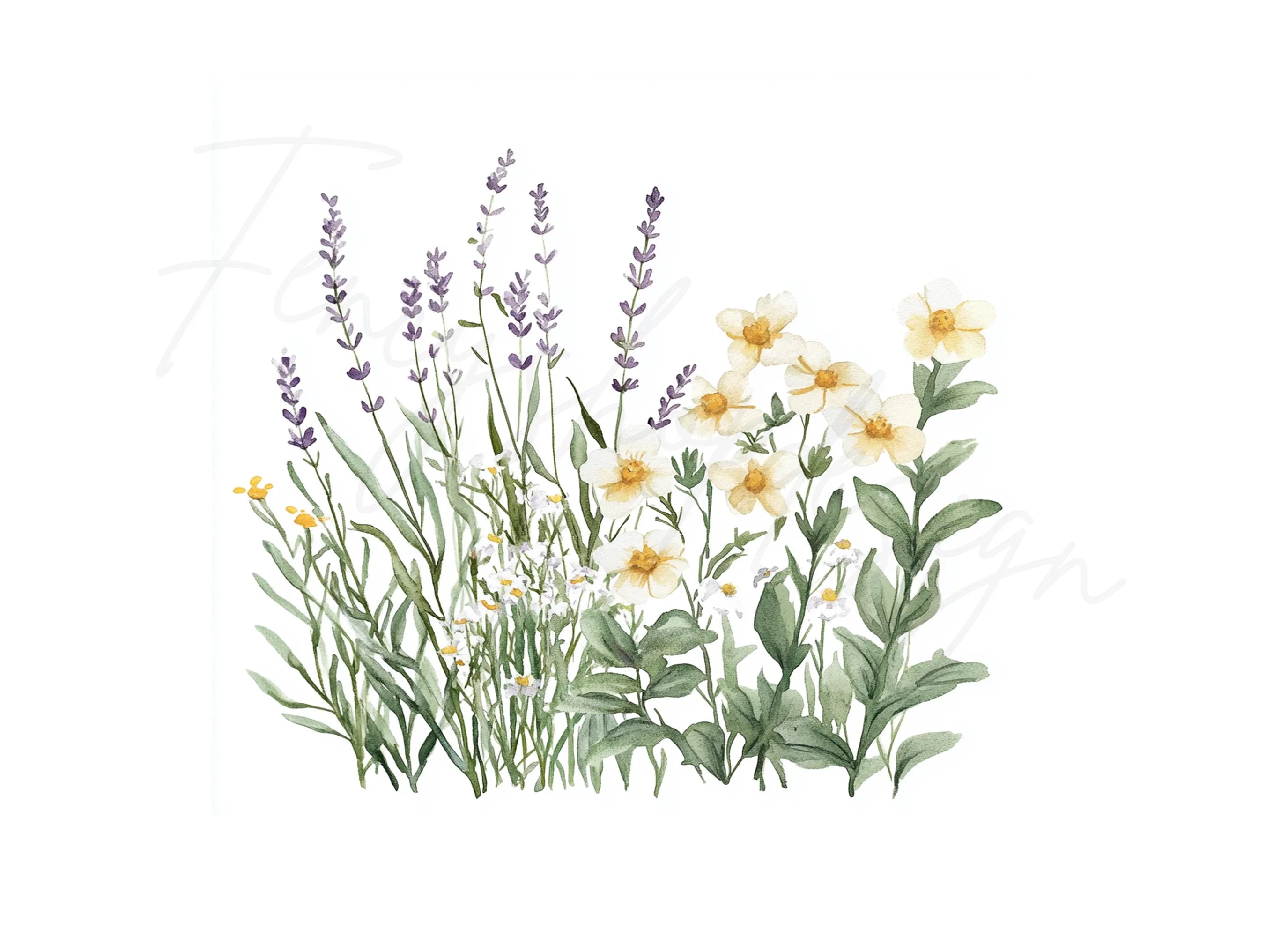 Wildflower Meadow Clipart Bundle