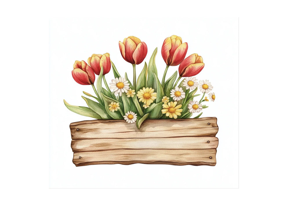 Spring Flower Box Clipart Bundle