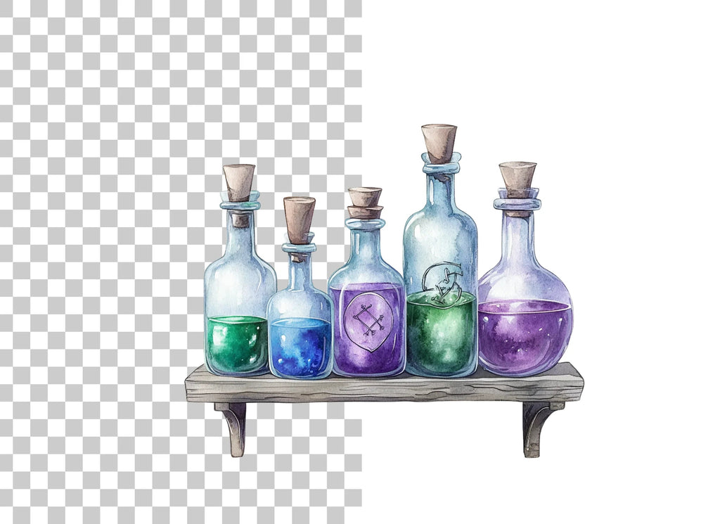 Magical Potion Bottles Clipart Bundle