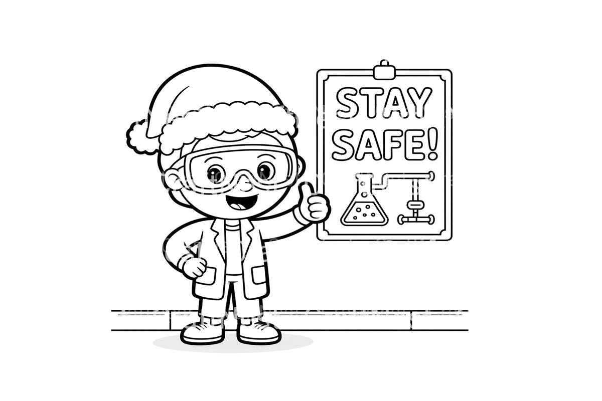Christmas Stay Safe Scientist Coloring Books