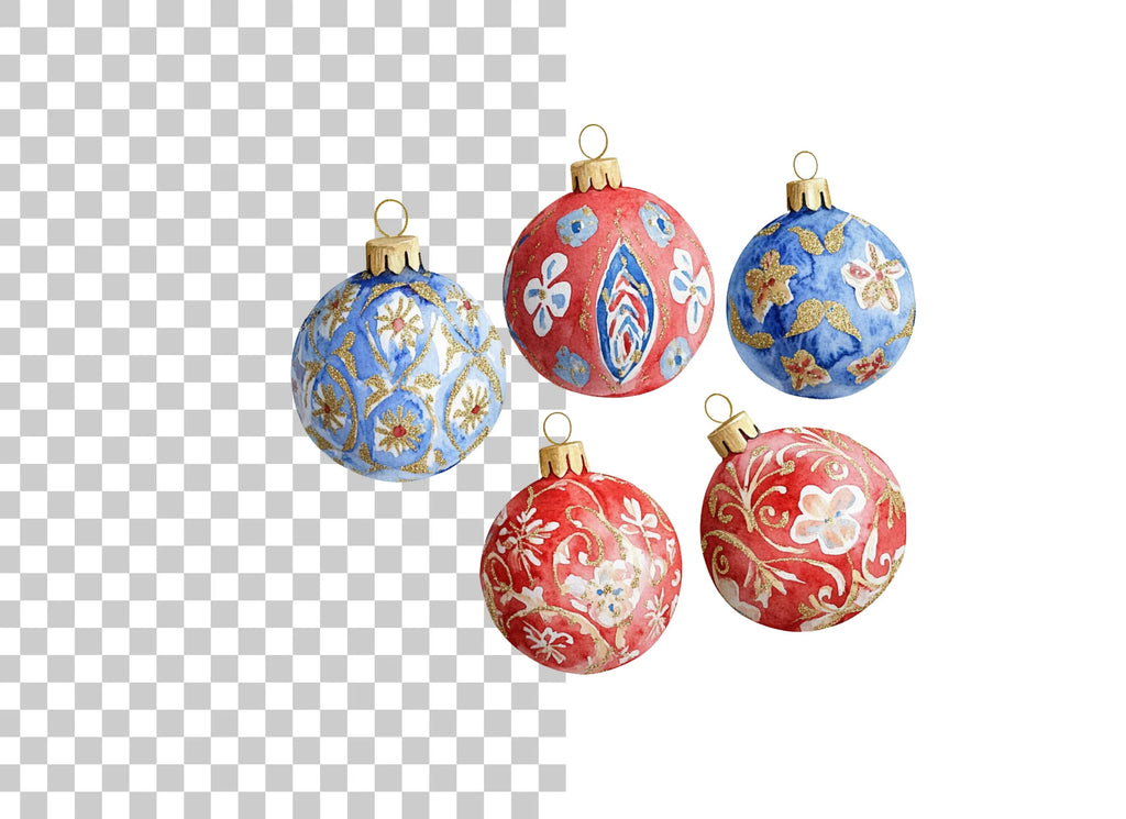 Christmas Ornaments Clipart Bundle