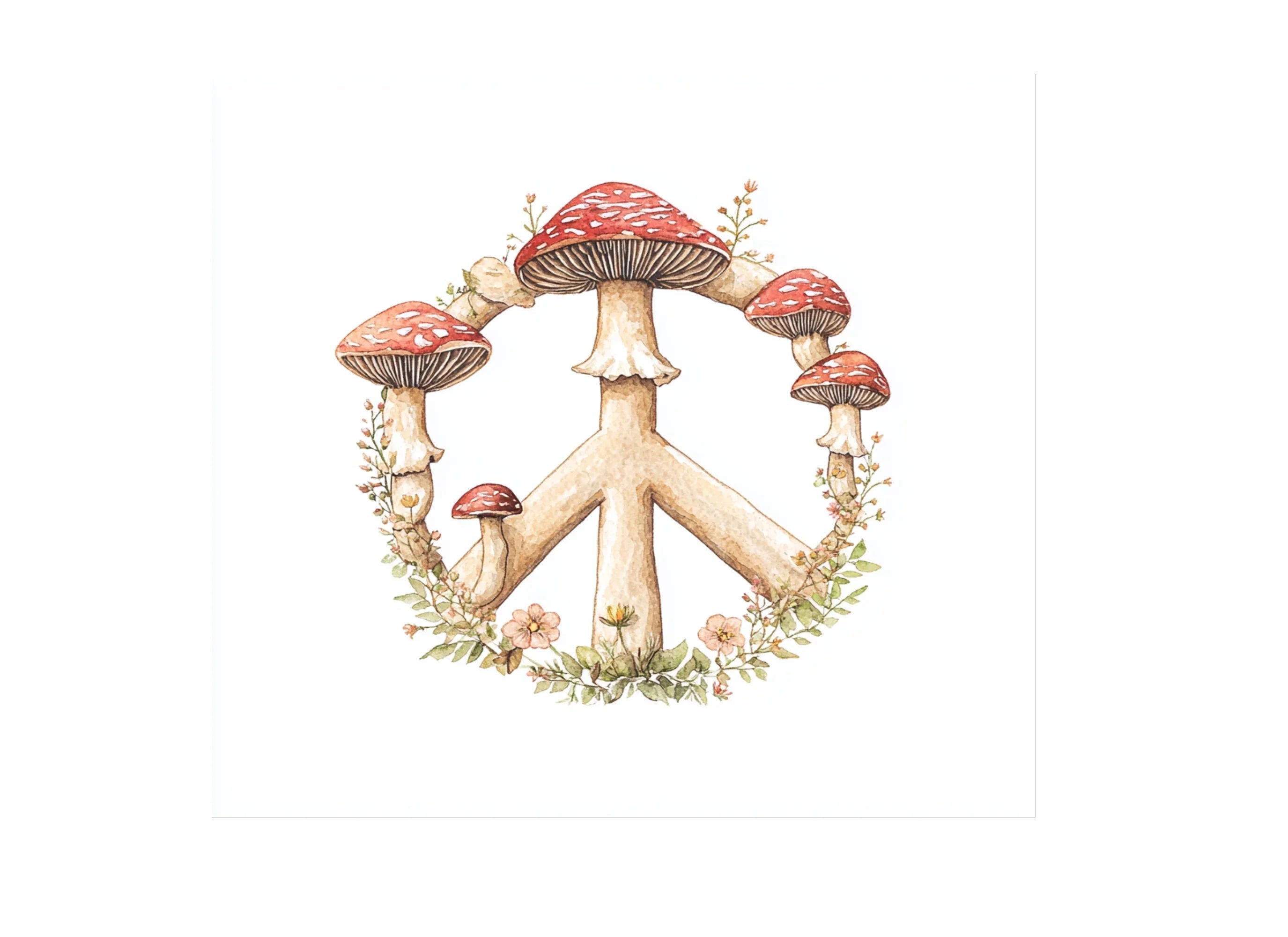 Mushroom Peace Sign Clipart Bundle