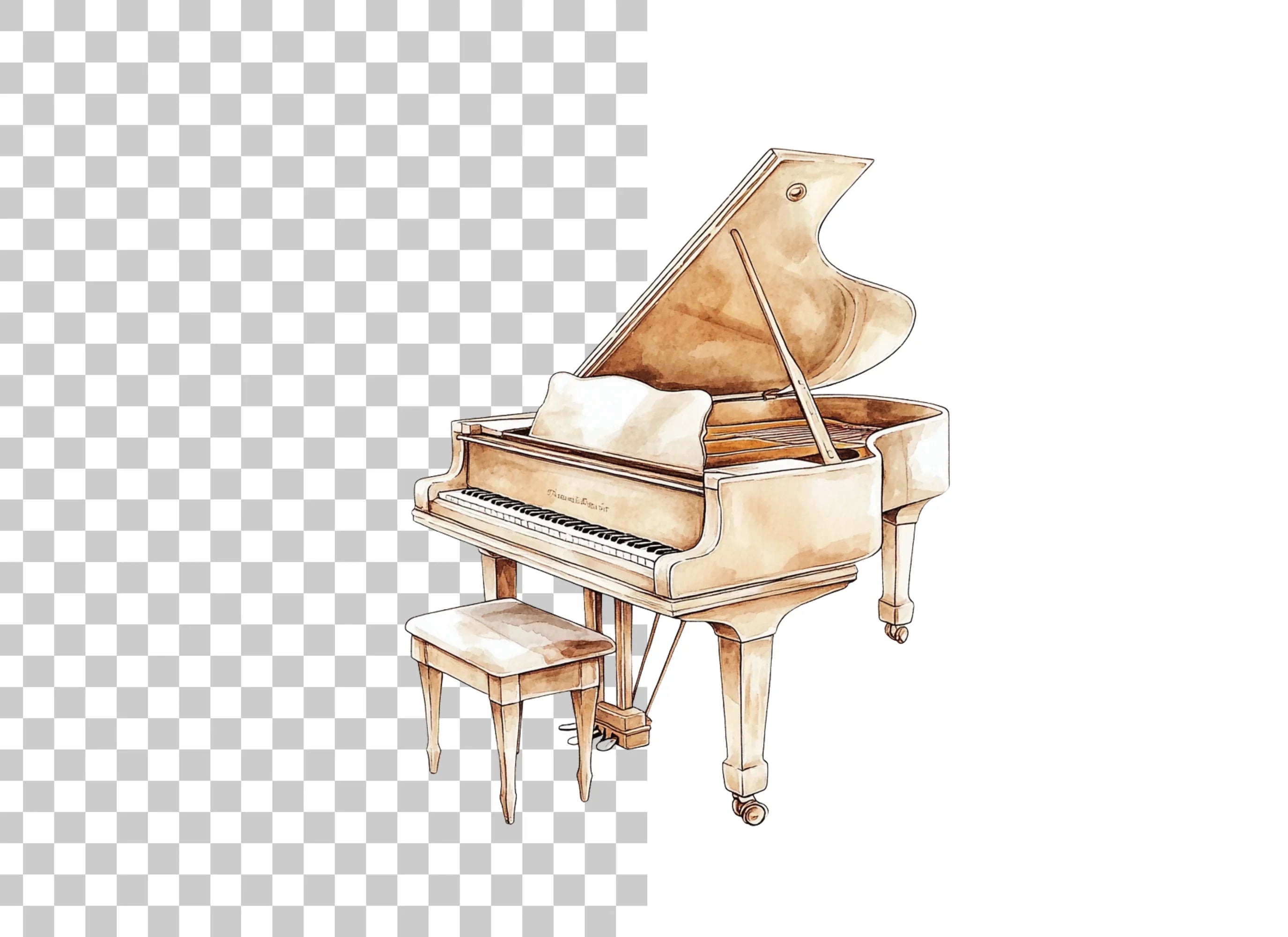 Elegant Grand Piano Clipart Bundle