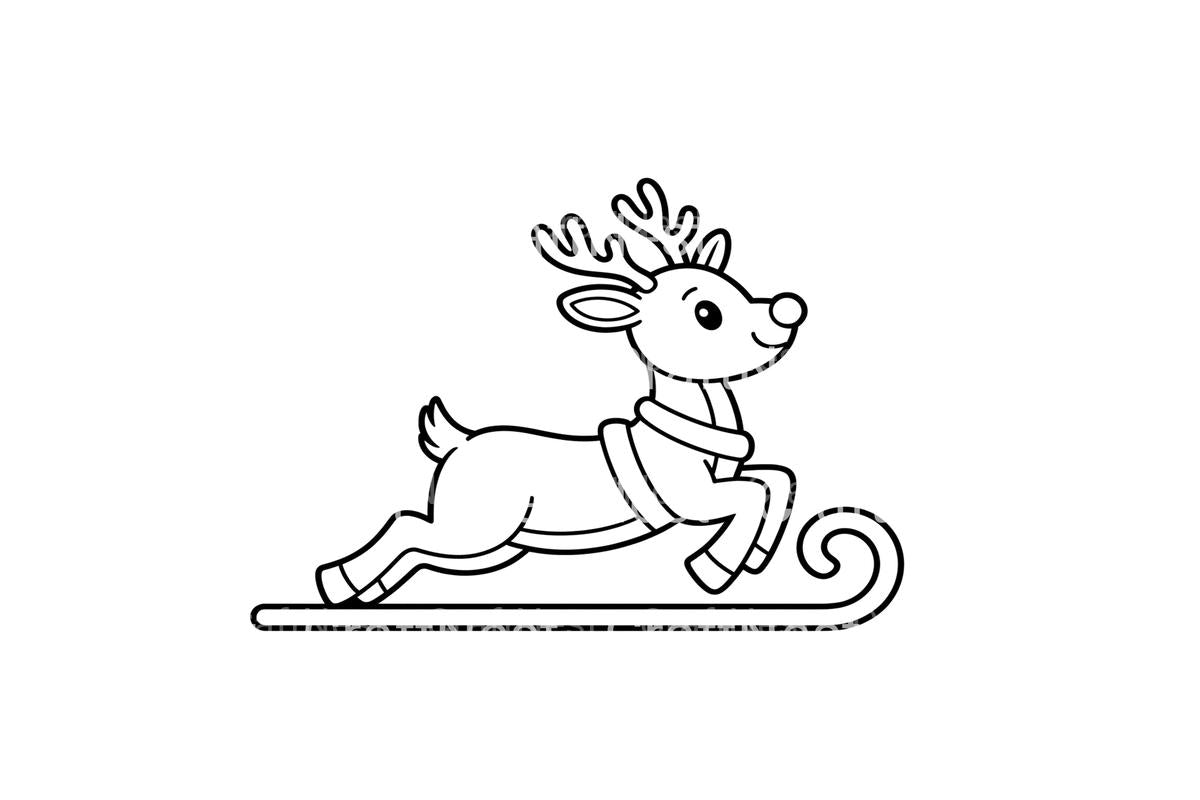 Christmas Reindeer Sleigh Coloring Books