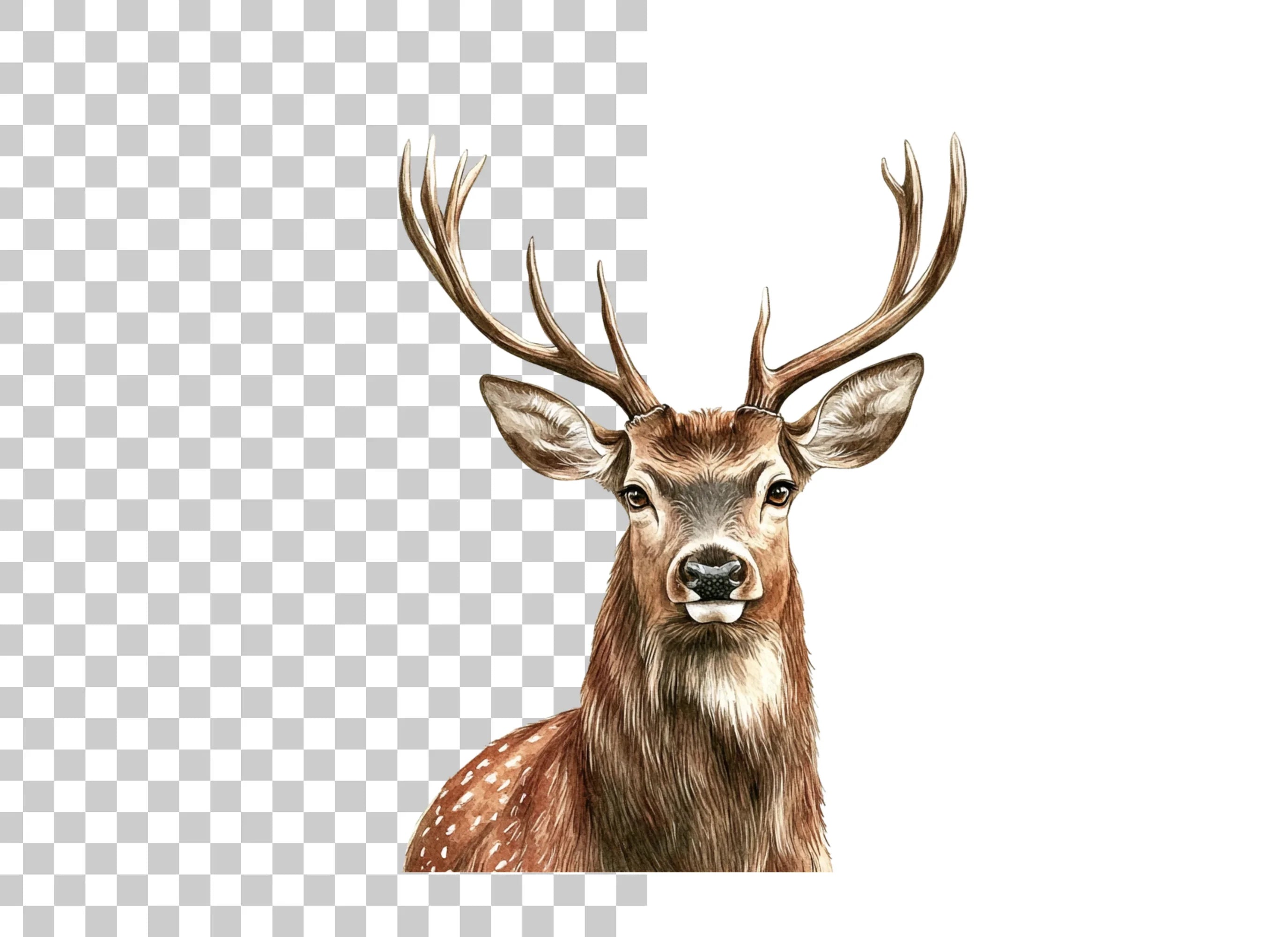 Majestic Deer Head Clipart Bundle