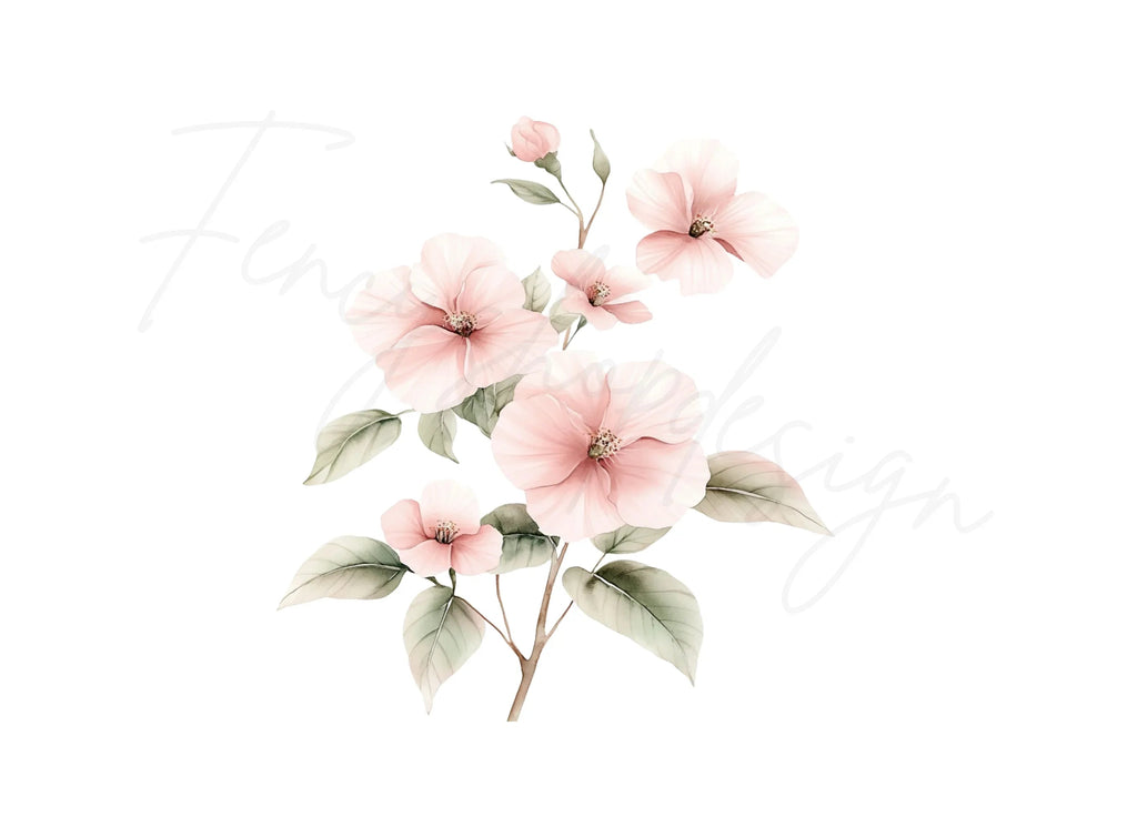 Soft Pink Floral Clipart Bundle