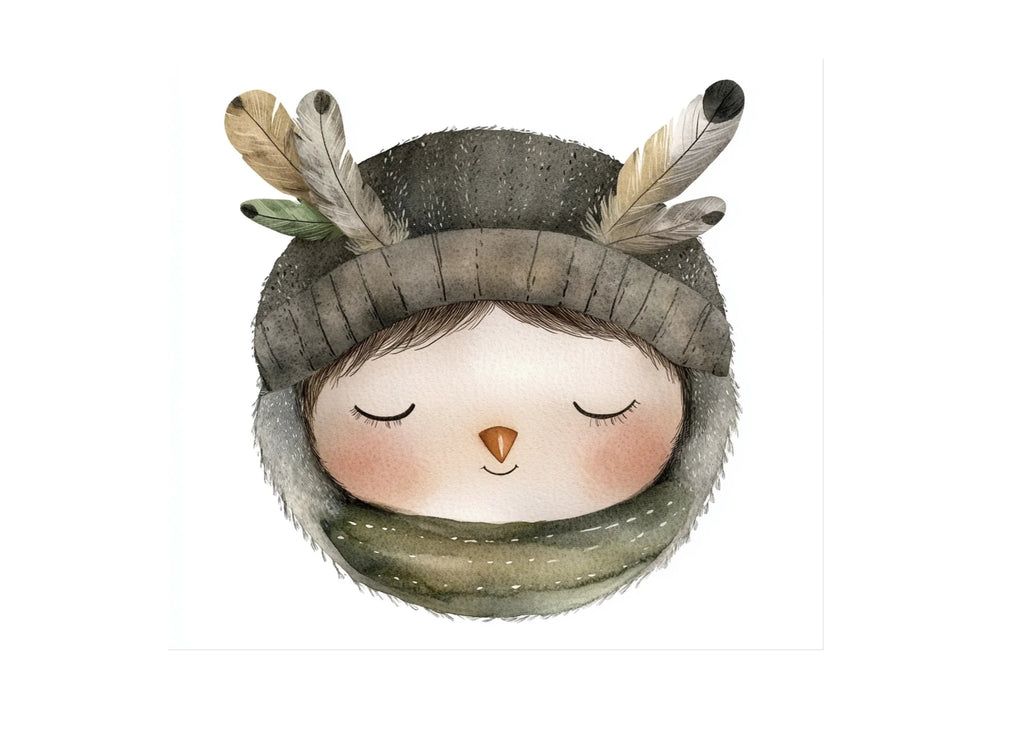 Sweet Woodland Child with Feathers Clipart Bundle