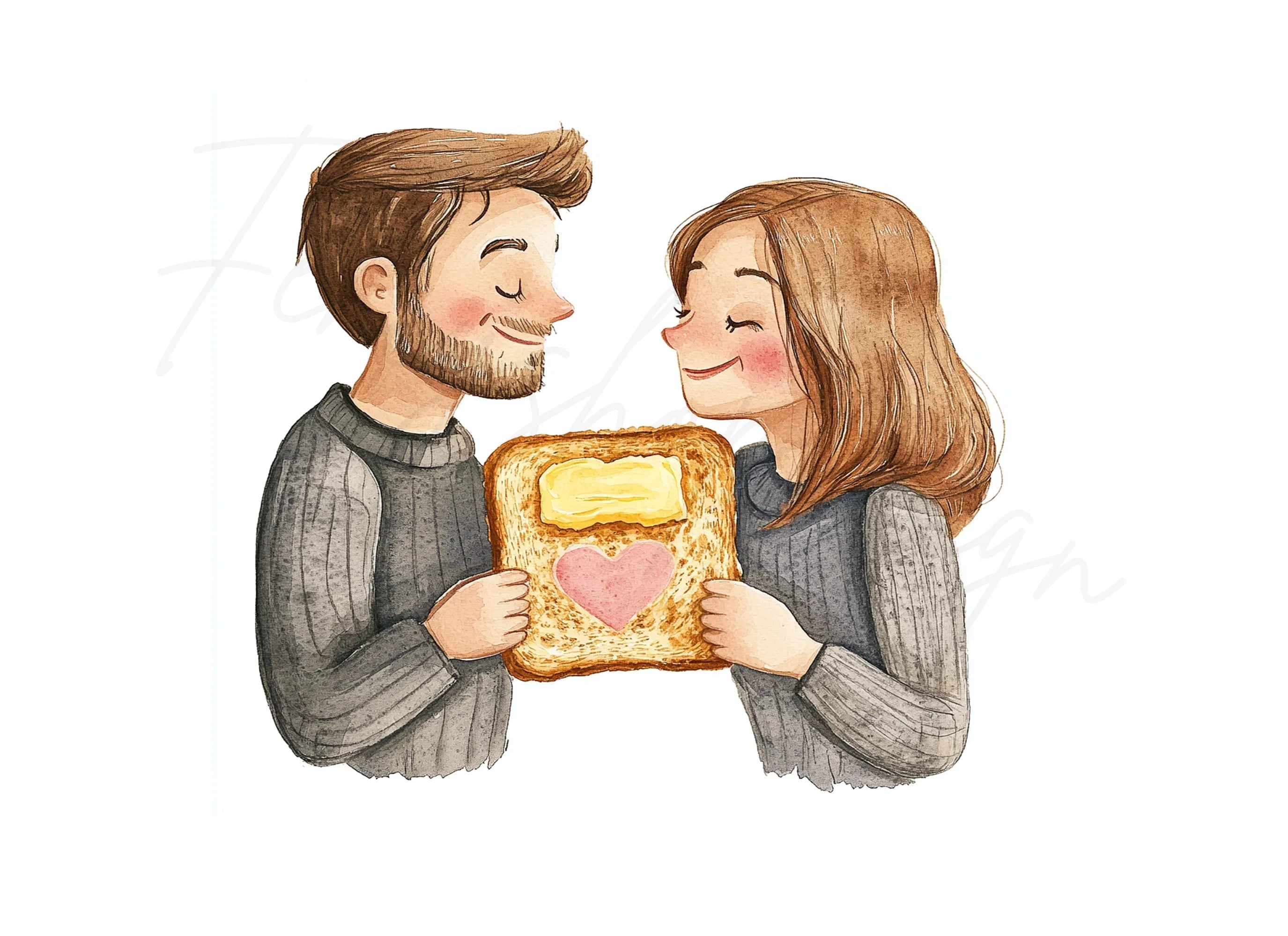 Cute Couple Toast Love Clipart Bundle