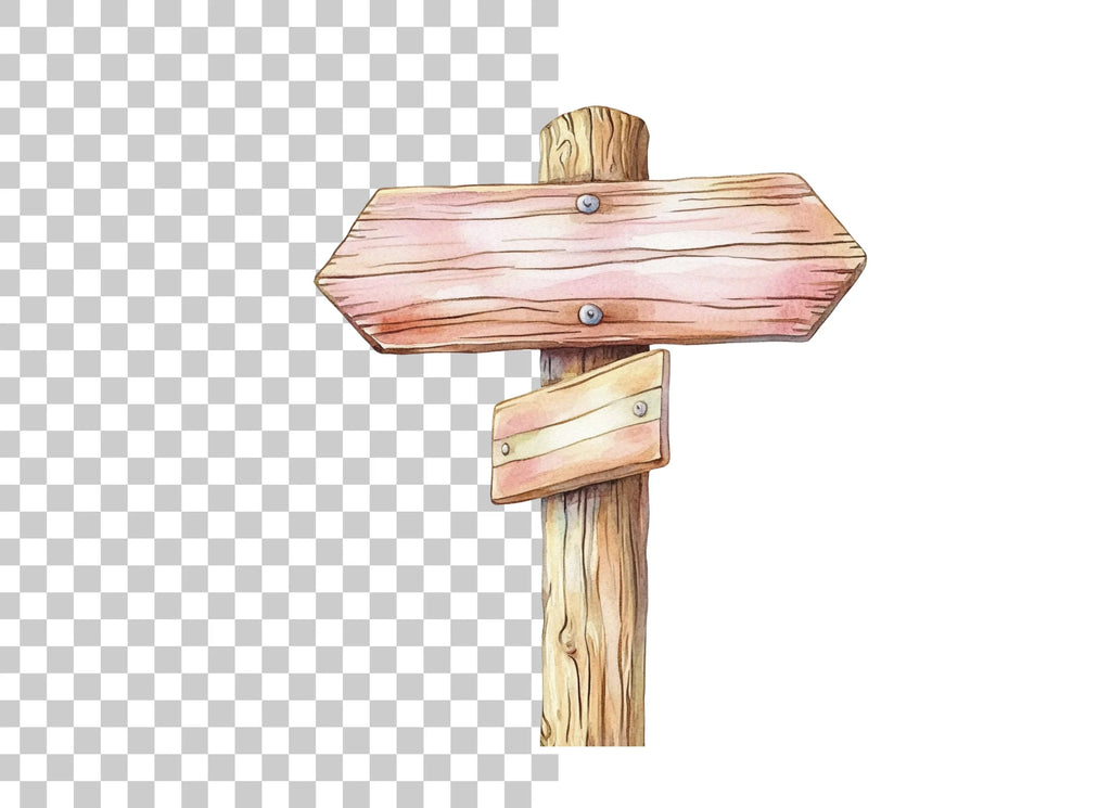 Wooden Signpost Clipart Bundle