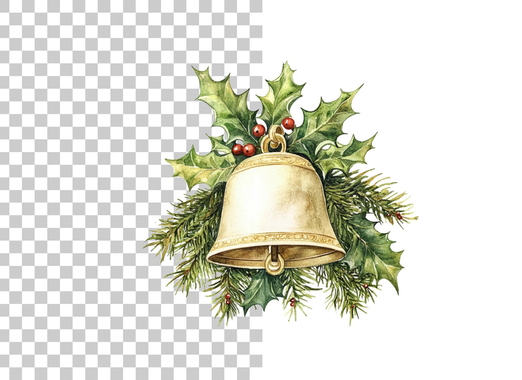 Festive Christmas Bells Clipart Bundle
