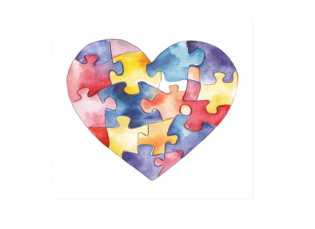 Colorful Puzzle Heart Clipart Bundle