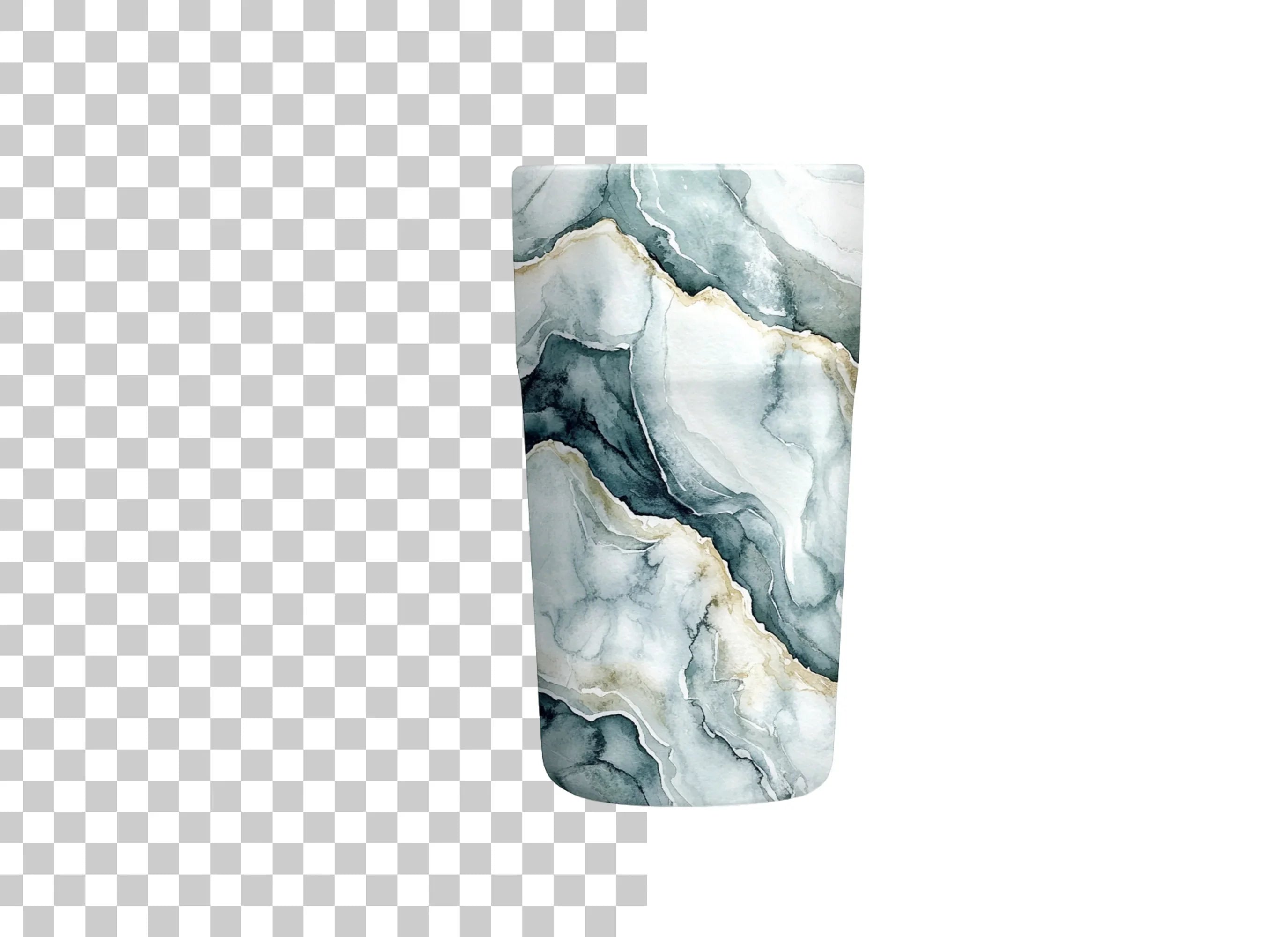 Elegant Teal Marble Tumbler Clipart Bundle