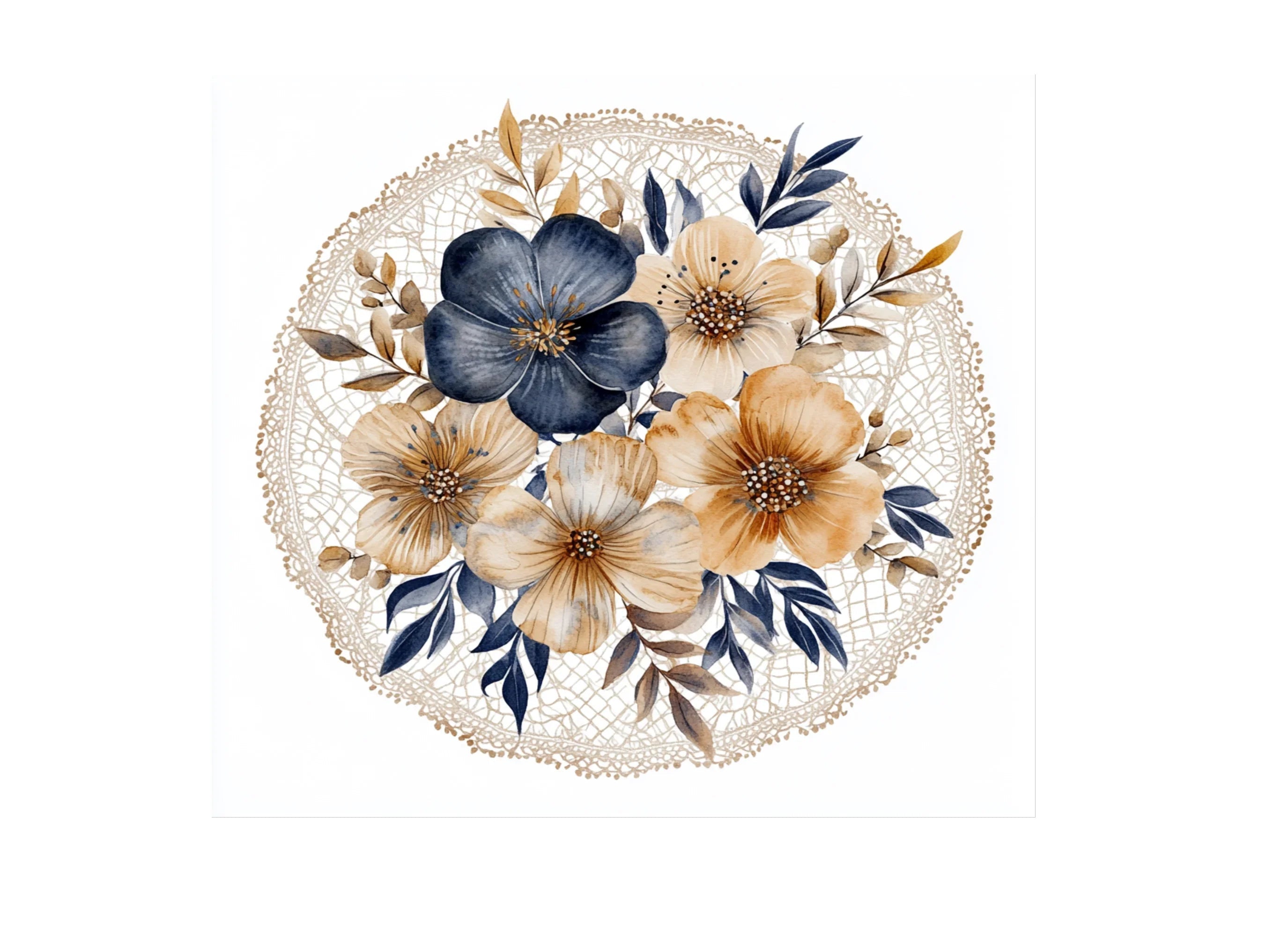 Elegant Lace Floral Clipart Bundle
