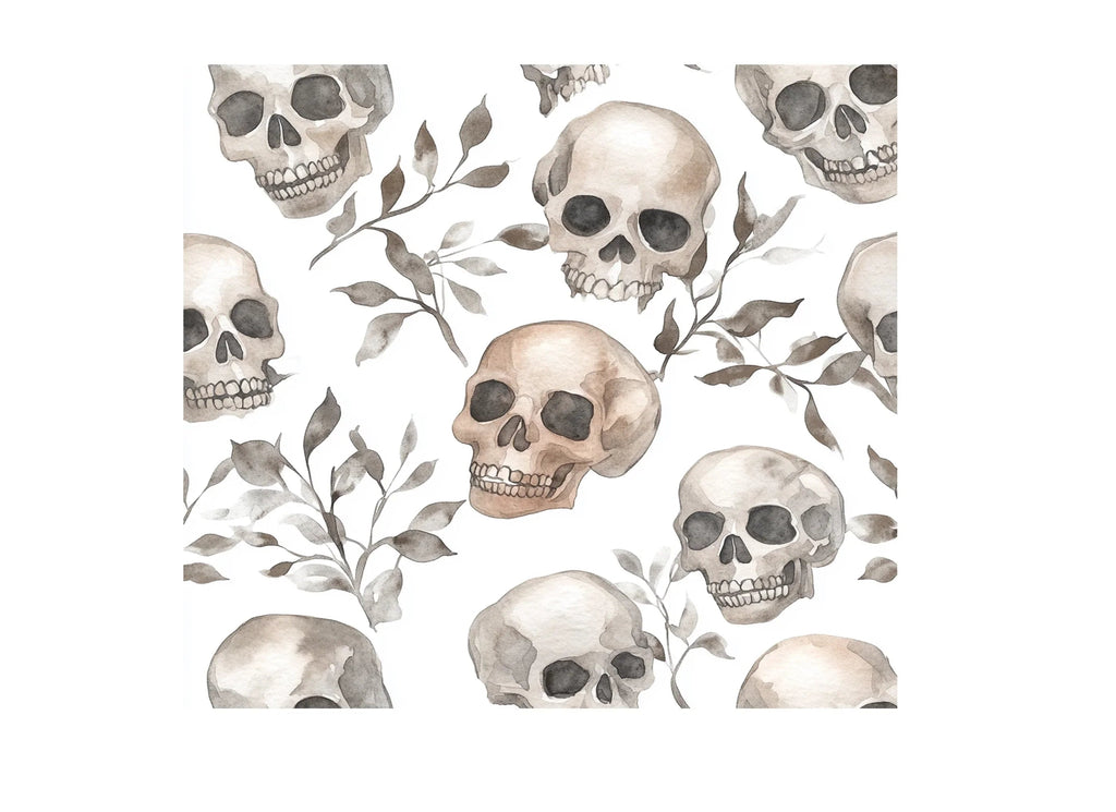 Spooky Skull and Foliage Clipart Bundle