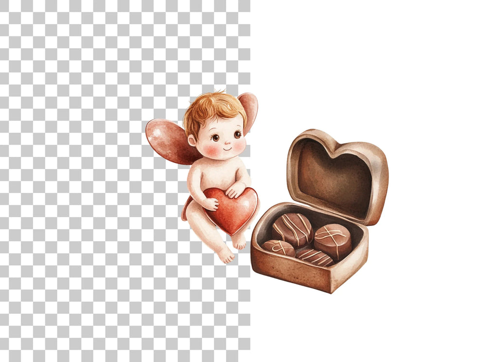 Valentine Cherubs Chocolate Box Clipart Bundle