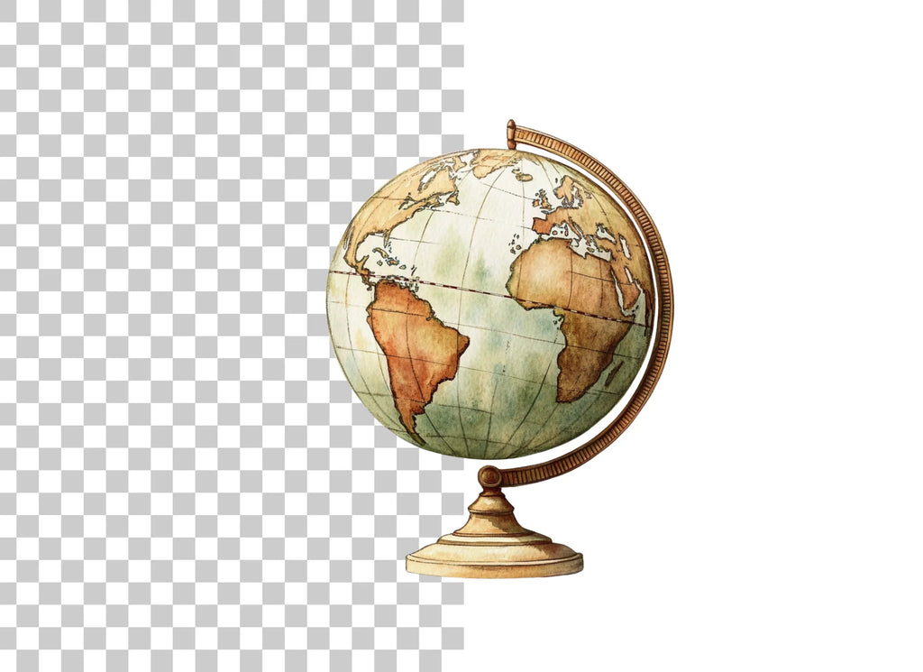 Vintage Globe Clipart Bundle