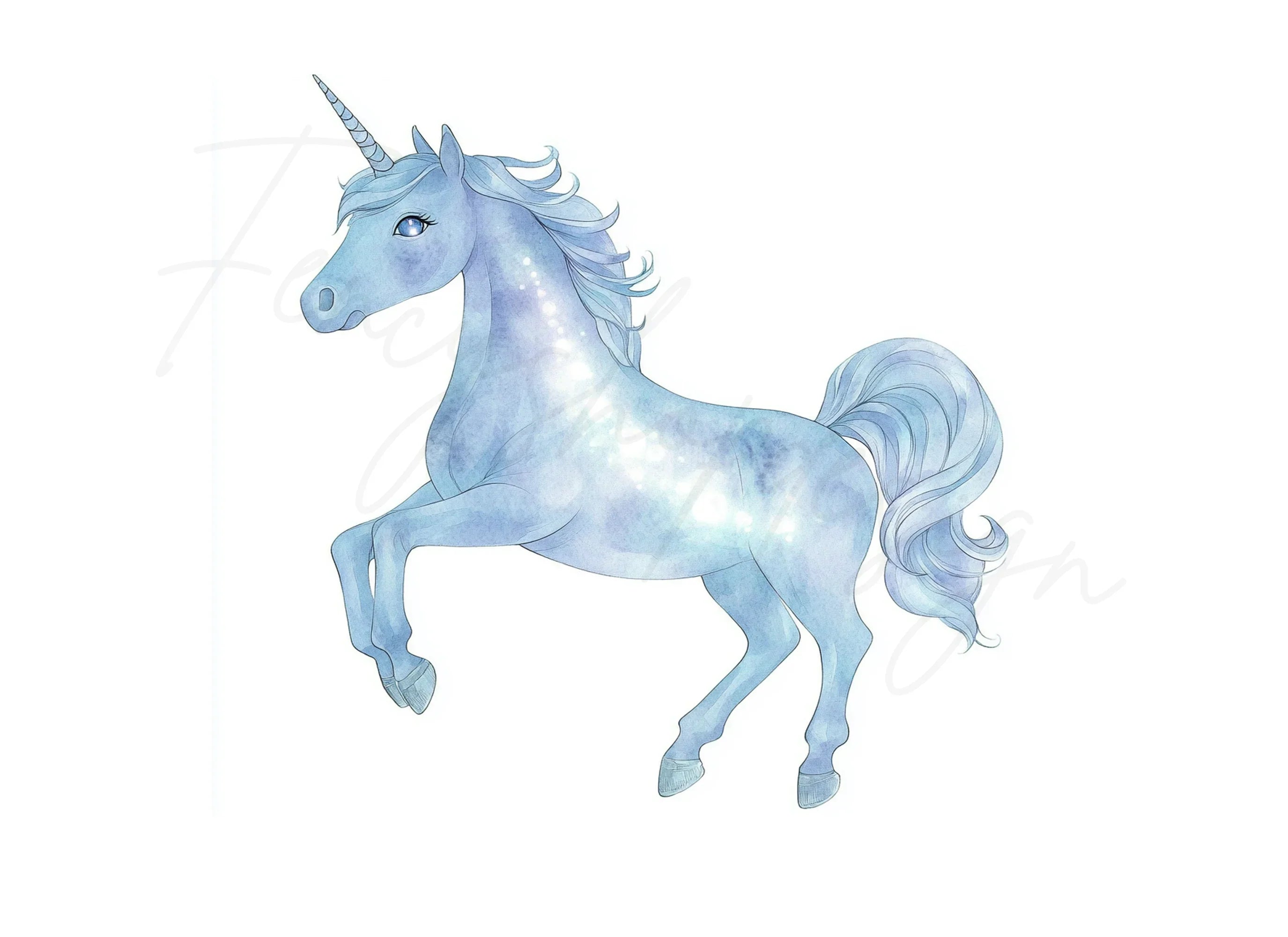 Sparkling Unicorns Clipart Bundle