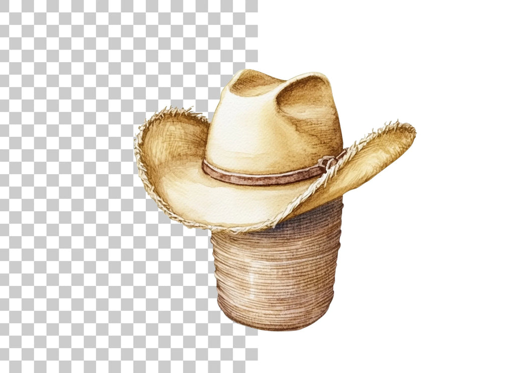Straw Cowboy Hat Clipart Bundle