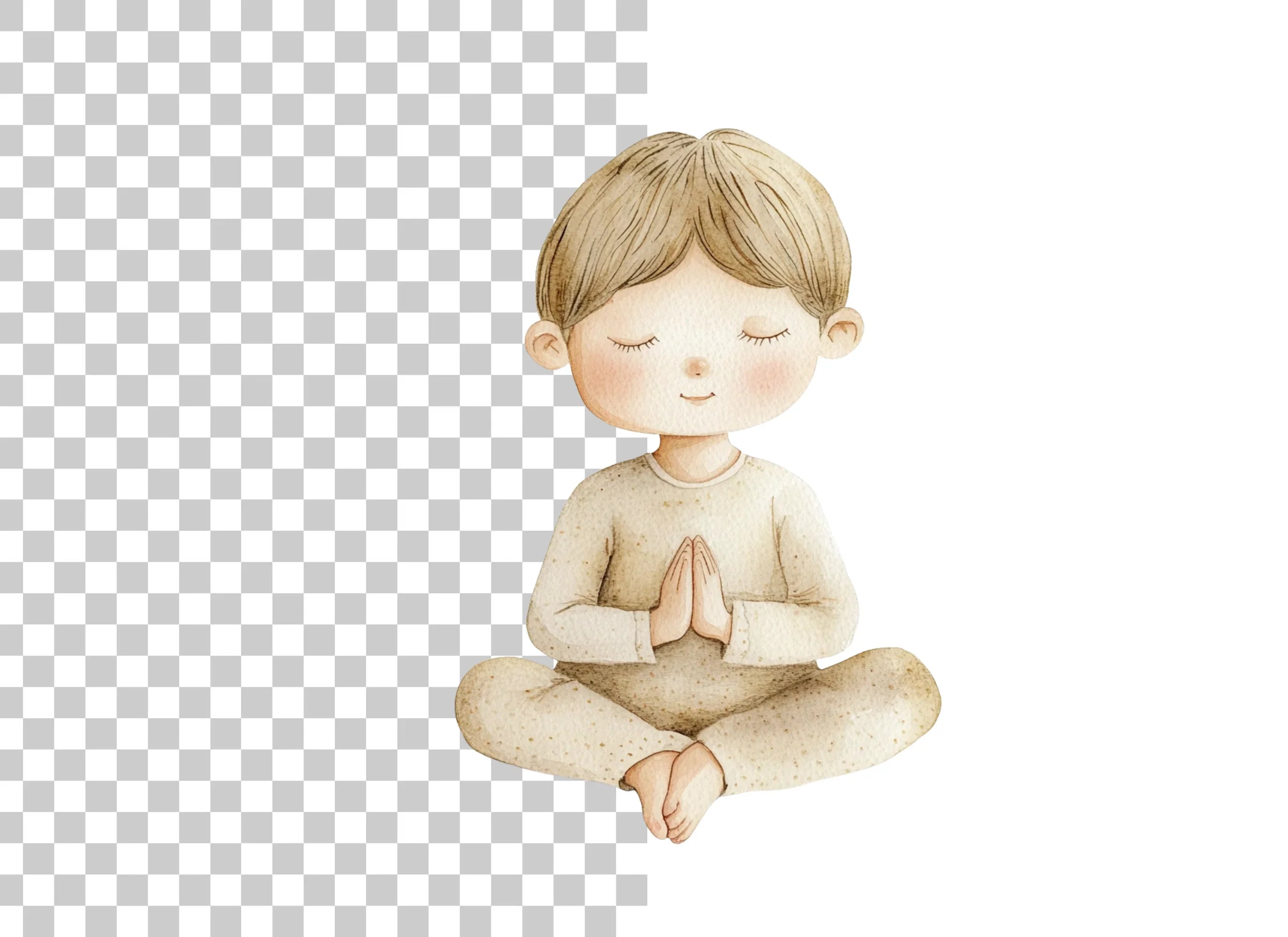 Kids Yoga and Meditation Clipart Bundle