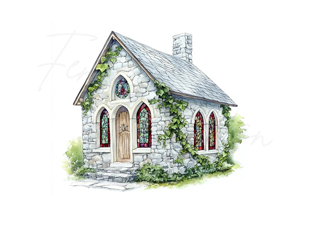 Stone Chapel Clipart Bundle